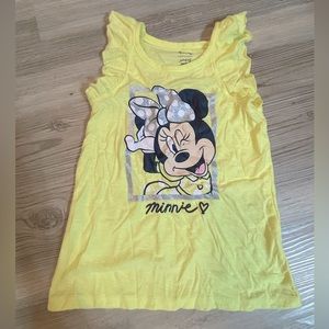 Yellow sleeve less Minnie Mouse shirt in 3T